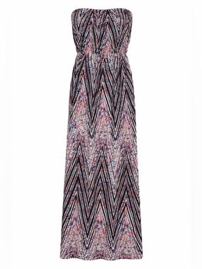 Trixxi XS Strapless Maxi Dress | Stretchy Waist | Boho Chevron Print